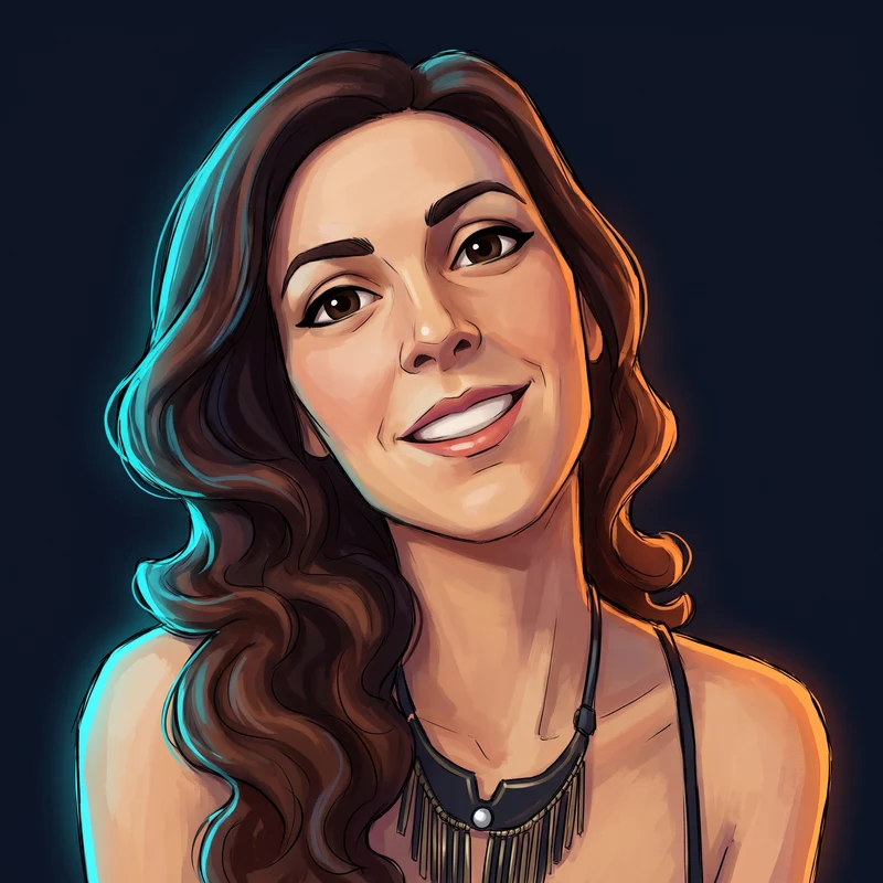 Olha, 3D Artist, illustrated portrait